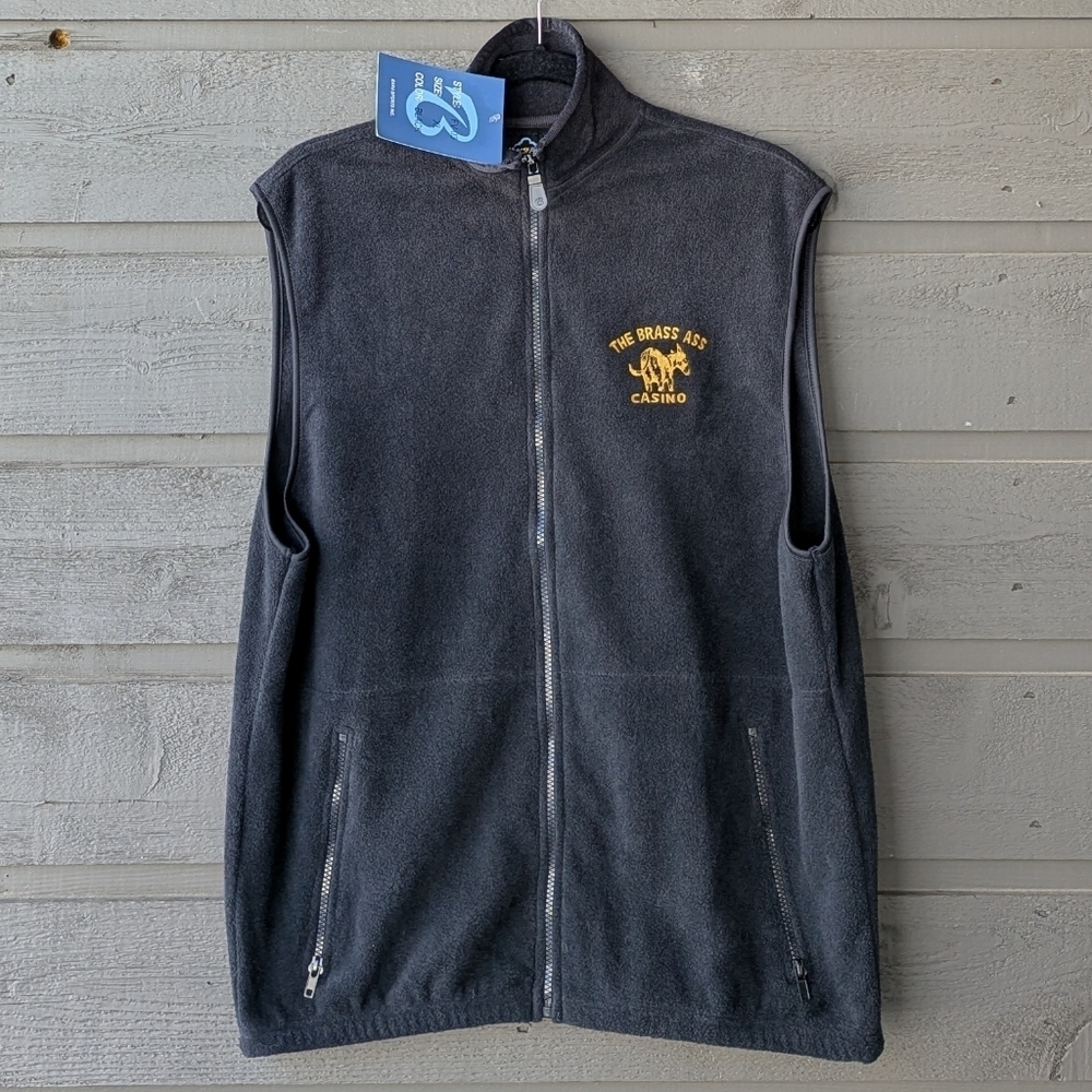 NWT Baru Sports Weather Perfect Brass Ass Casino Fleece Zip Front Vest Size XL - Picture 7 of 7